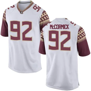 Men's Game Liam McCormick Florida State Seminoles Football College Jersey - White