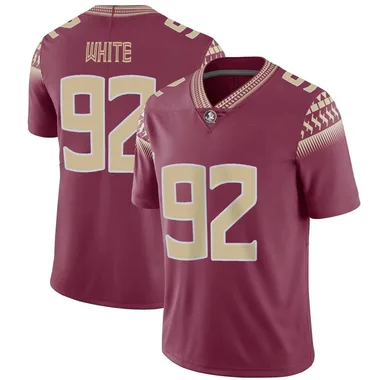 Men's Limited D'Nas White Florida State Seminoles Garnet Football Jersey