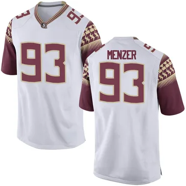 Men's Replica Malakai Menzer Florida State Seminoles Football College Jersey - White