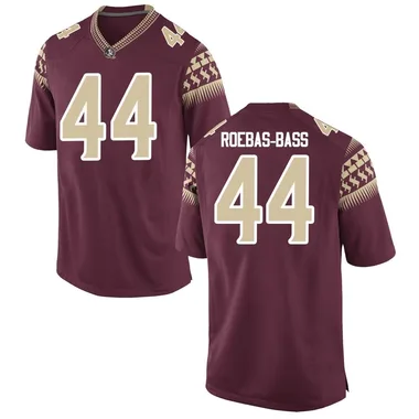 Men's Replica Nick Roebas-Bass Florida State Seminoles Garnet Football College Jersey