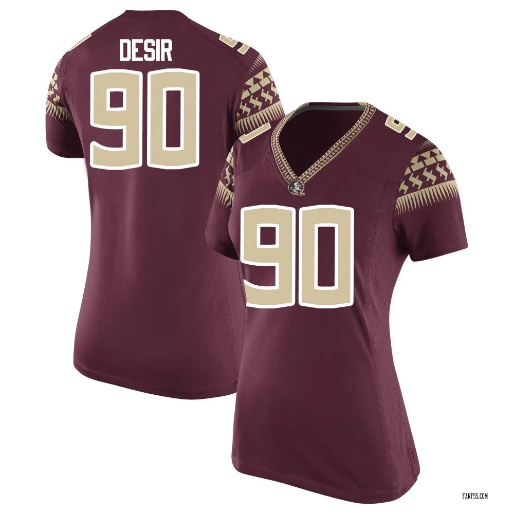 Women's Replica Darryll Desir Florida State Seminoles Garnet Football College Jersey