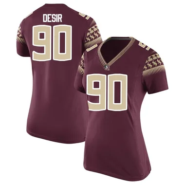 Women's Replica Darryll Desir Florida State Seminoles Garnet Football College Jersey