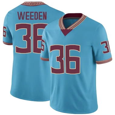 Youth Game Anthony Weeden Florida State Seminoles Replica Turquoise Heritage Jersey