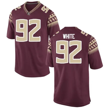 Youth Game D'Nas White Florida State Seminoles Garnet Football College Jersey